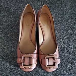 Chloe Wedge Heels Buckle Tan